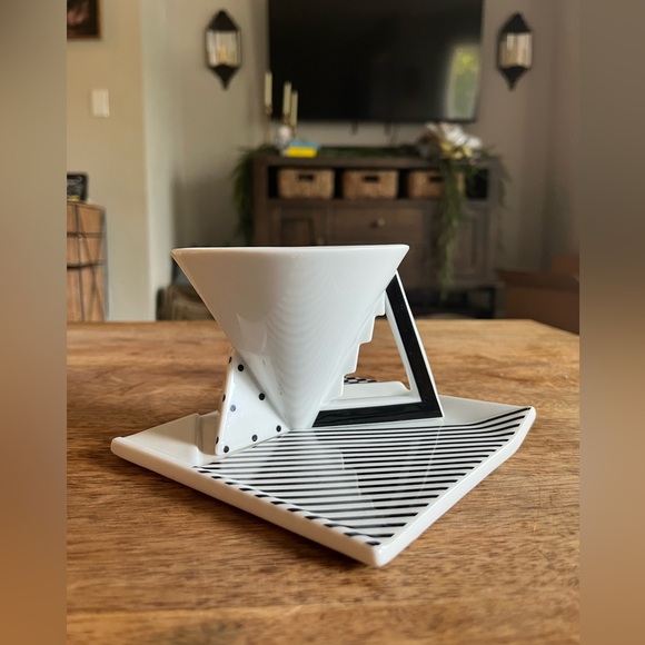 Mikasa Other - 1990s Black & White Postmodern Mikasa Millennium Cup & Saucer Helena Uglow